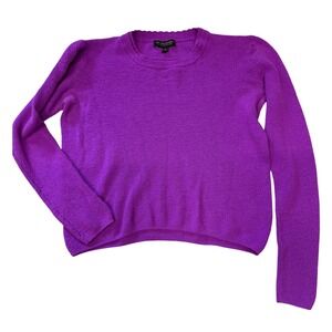 Banana Republic Merino Wool Sweater‎ Boat Neck Purple Pullover Top Size M